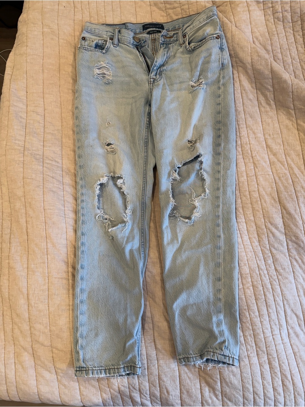 Aeropostale Light Blue Distressed Boyfriend Jeans